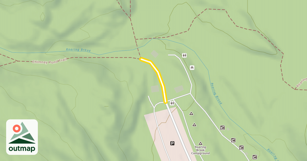 Map of Roaring Brook Campground Trail