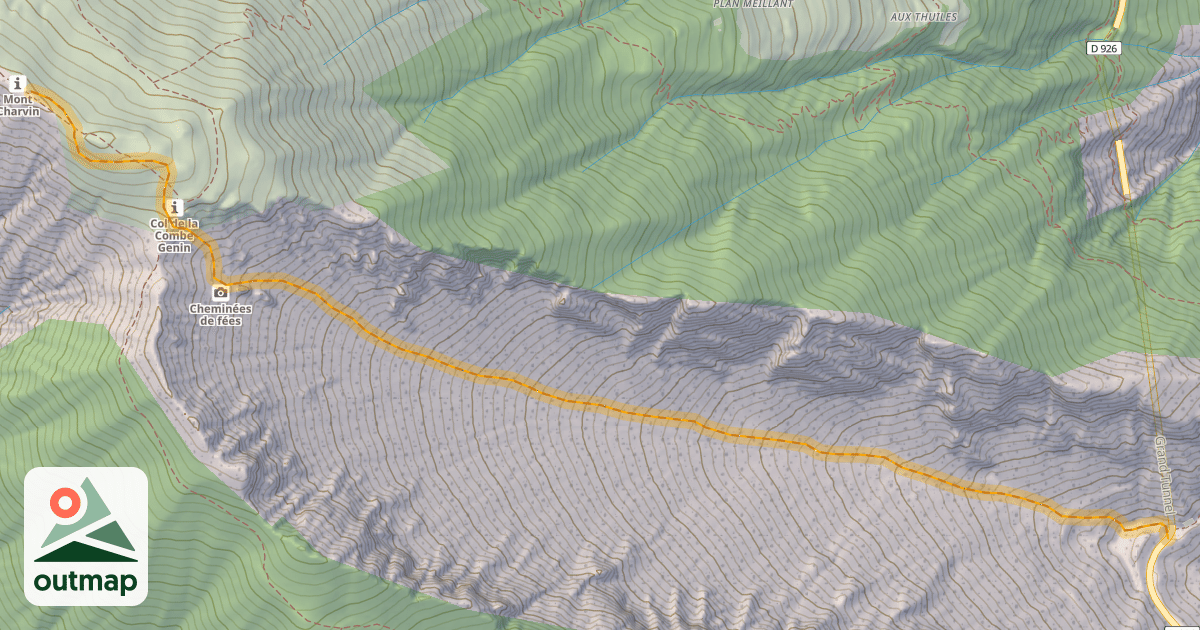 Map of Hord piste Combe Genin
