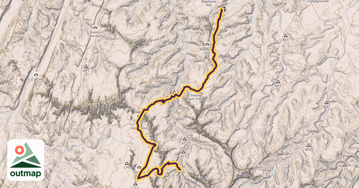 Map of Chesler Park Loop