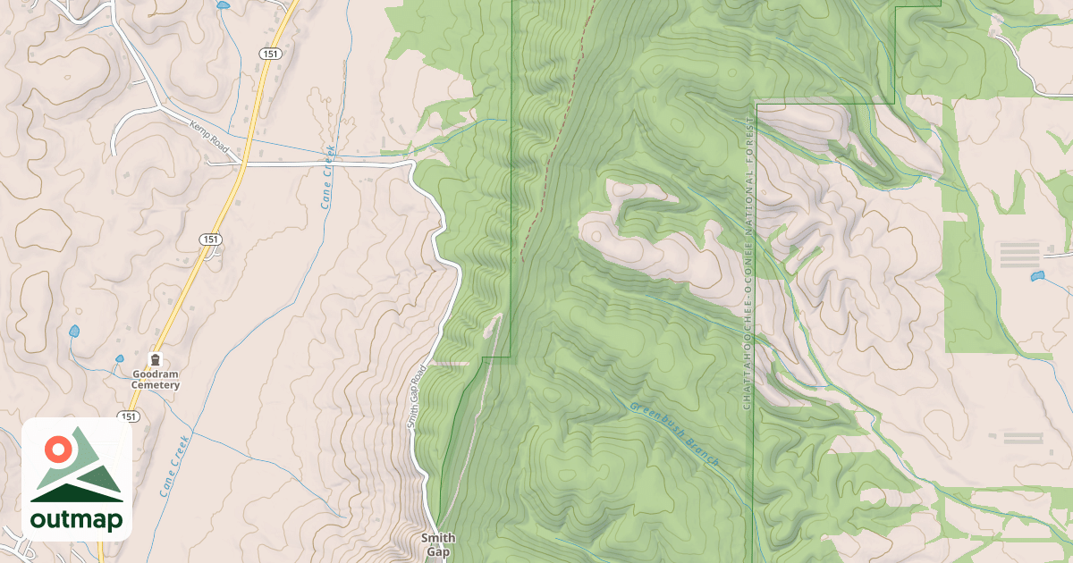 Map of SMITH GAP BR. A