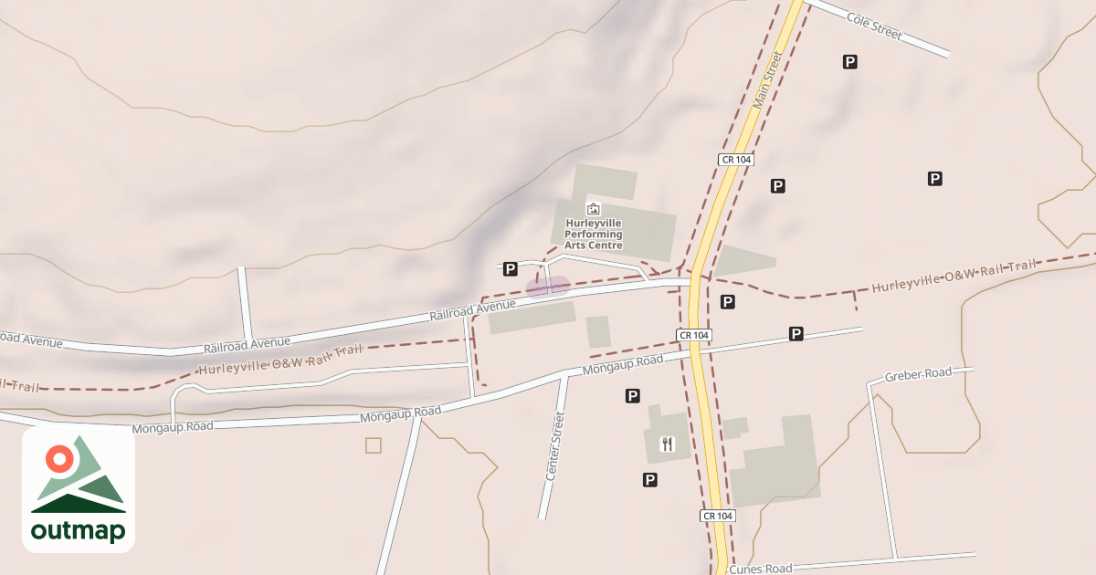 Map of Hurleyville O&W Rail Trail