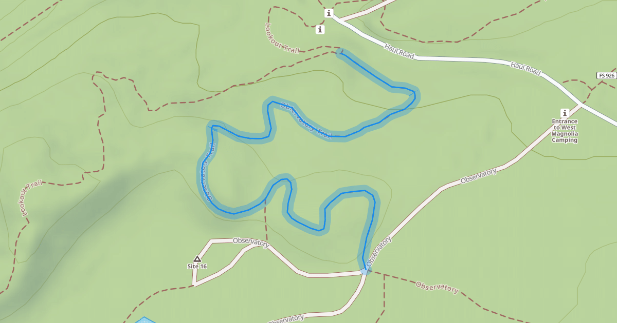 Map preview of Observatory Trail