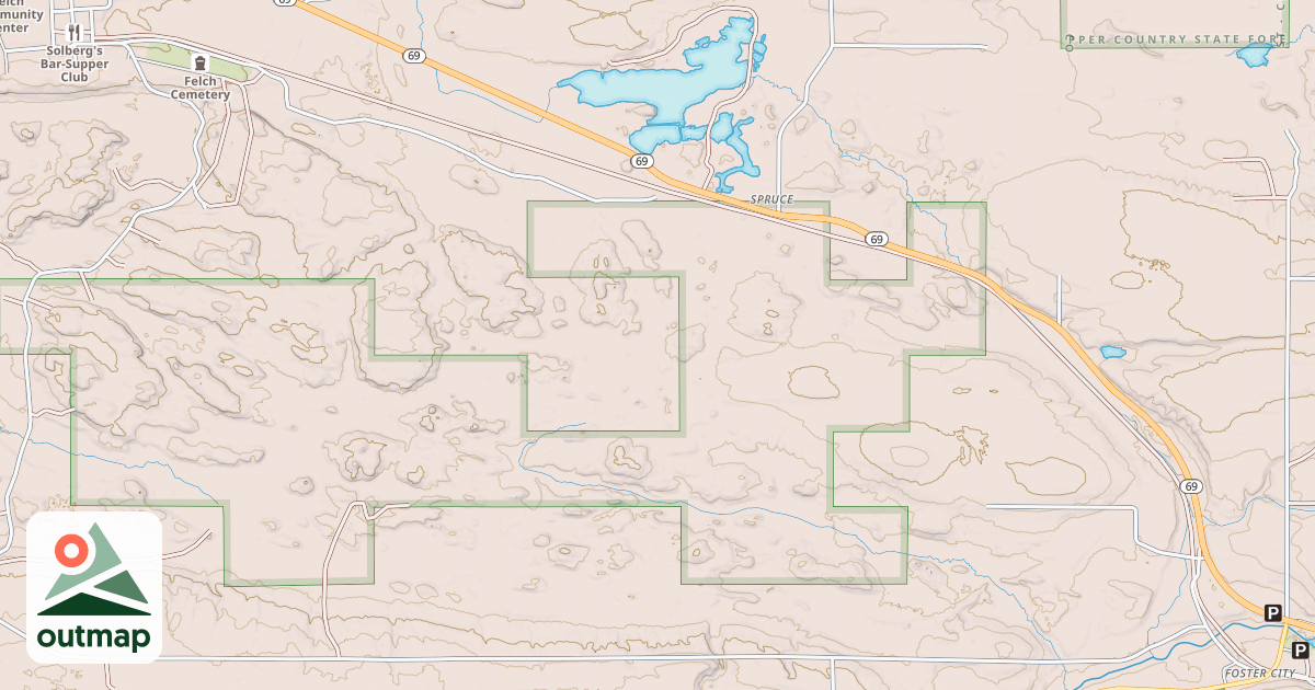 Map of Felch Grade Route