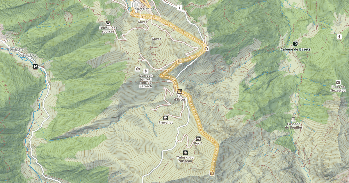 Map preview of Pic de Freychet — Guzet Neige