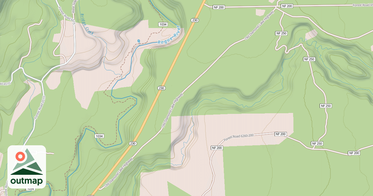 Map of OLD DIAMOND LAKE ROAD/JOHN DAY