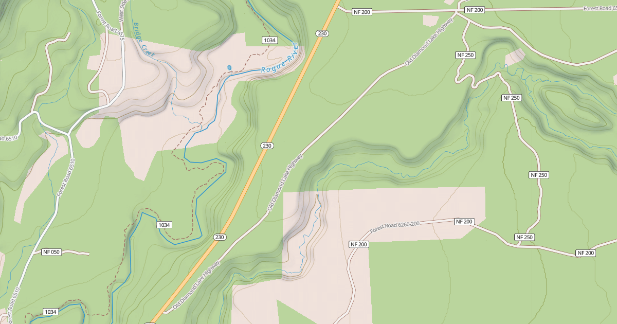 Map preview of OLD DIAMOND LAKE ROAD/JOHN DAY