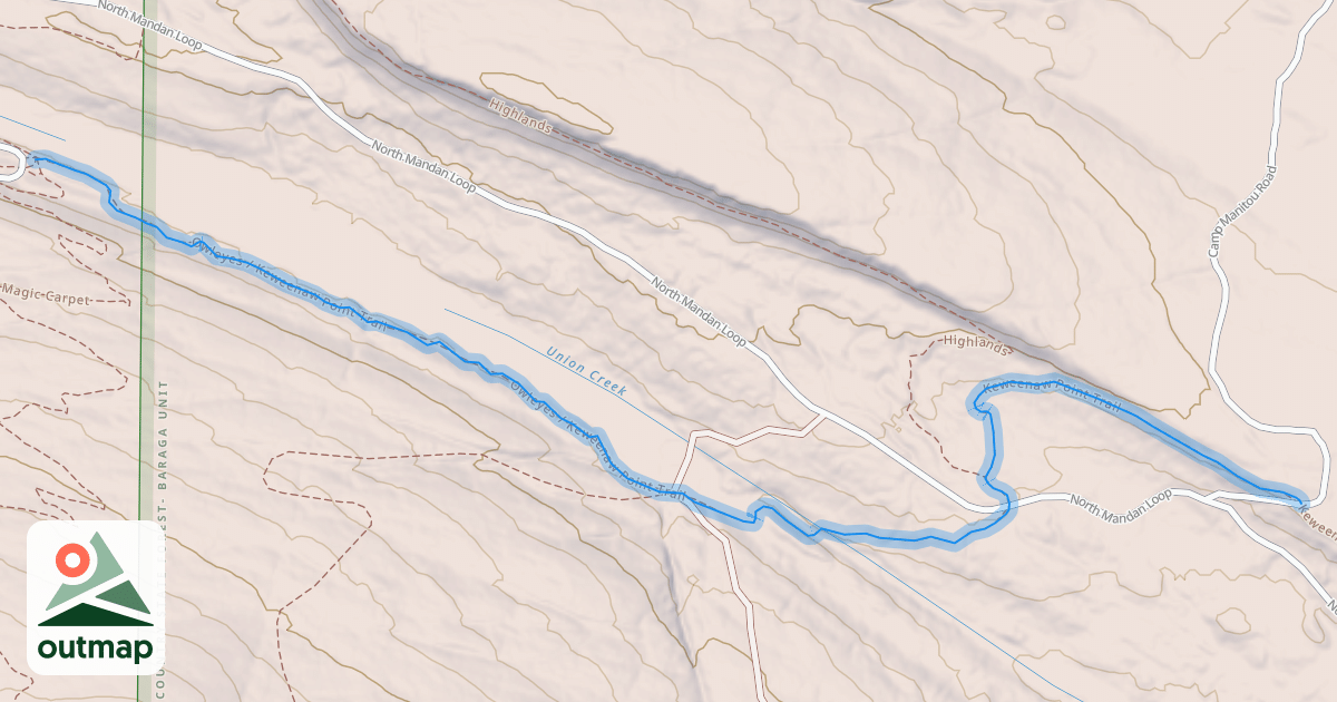 Map of Keweenaw Point Trail (East Bluff - Camp Manitou Road)