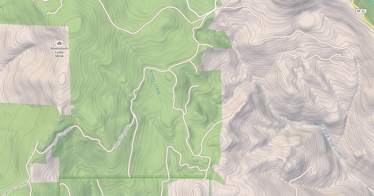 Map preview of EVANS CRK TIE - SNOWSHOE TS