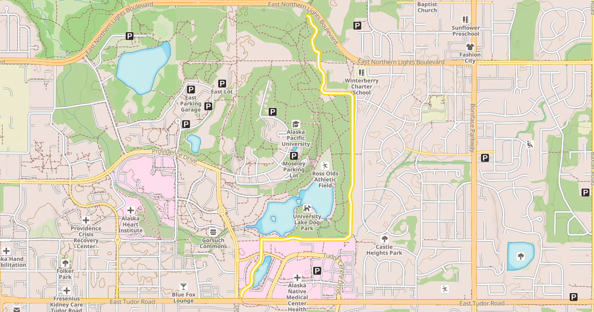 Map preview of Chester Creek Connector