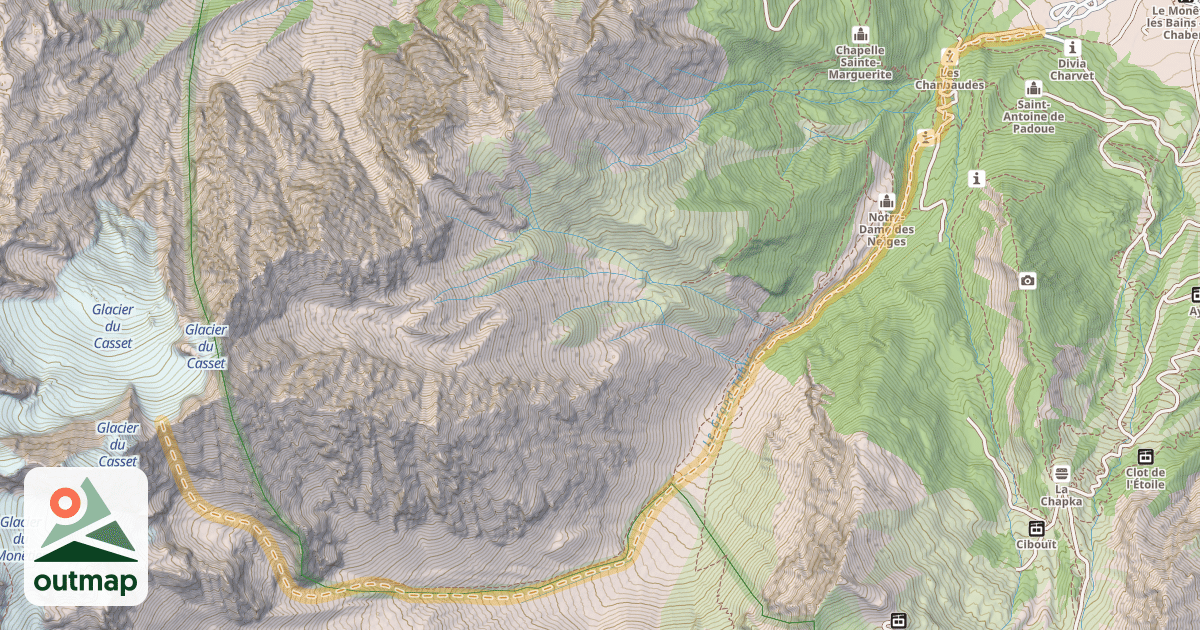 Map of Col du Casset — Le Monêtier-les-Bains
