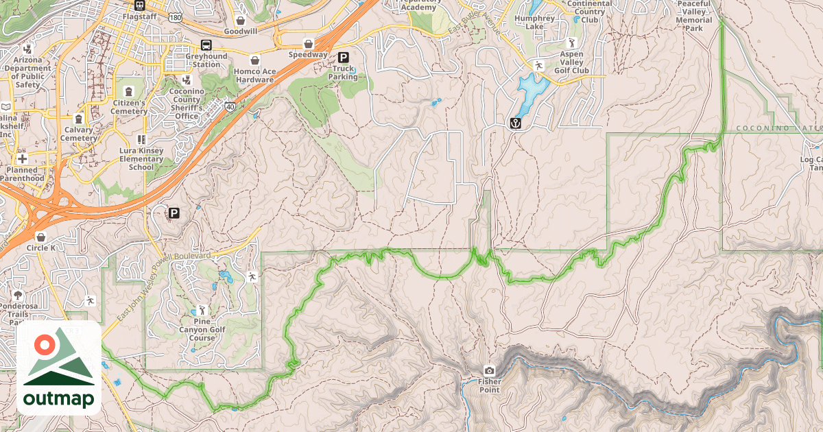 Map of Flagstaff Loop Trail