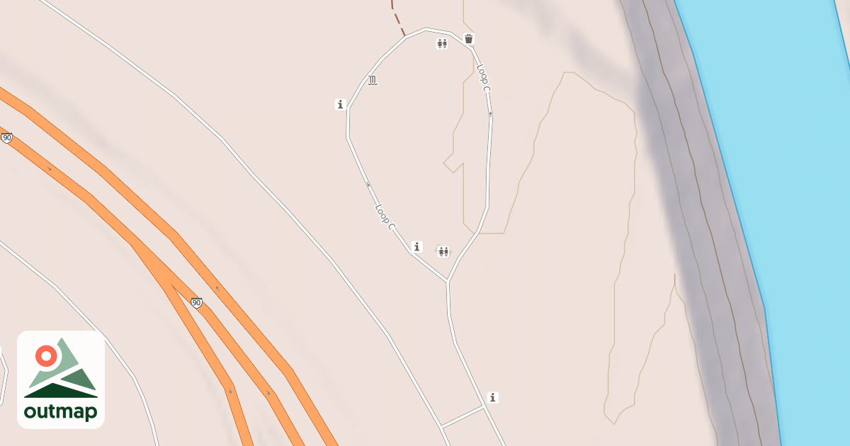 Map of QUARTZ FLAT CAMP LOOP C