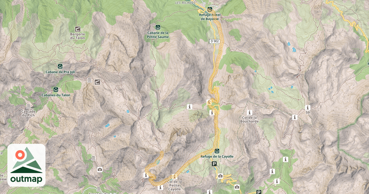 Map of Pas de la Grande Barre — Bayasse