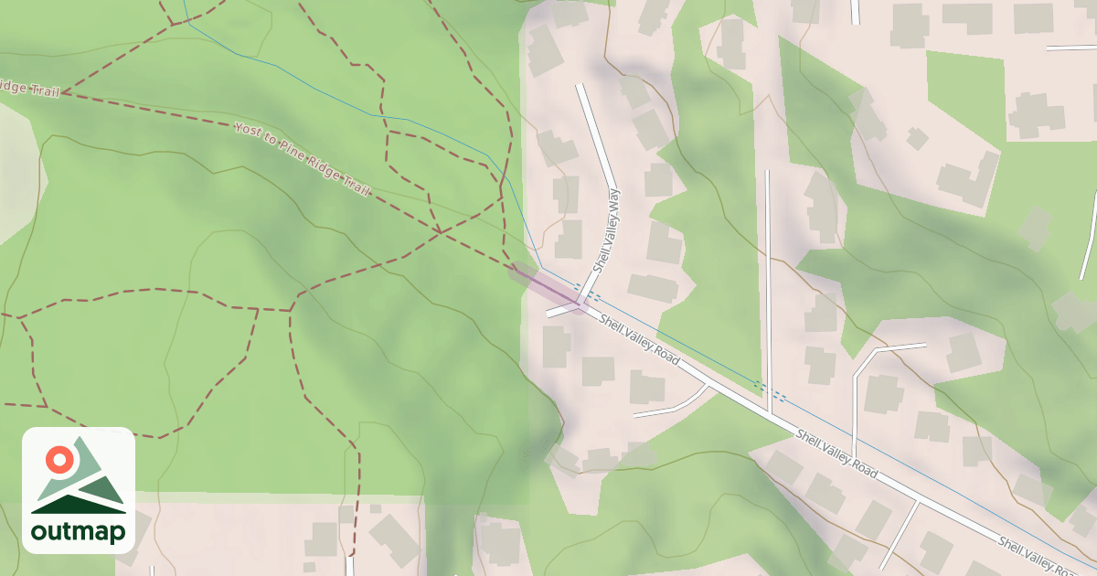 Map of Yost to Pine Ridge Trail