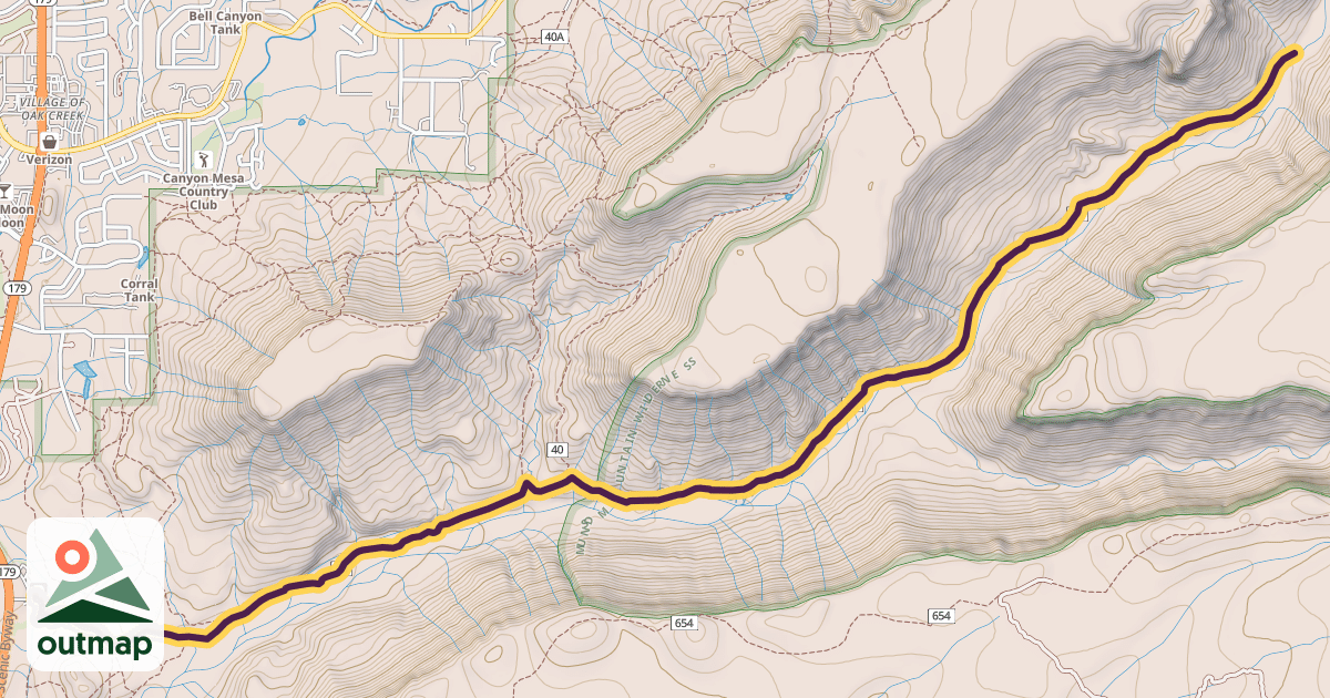 Map of Woods Canyon Trail