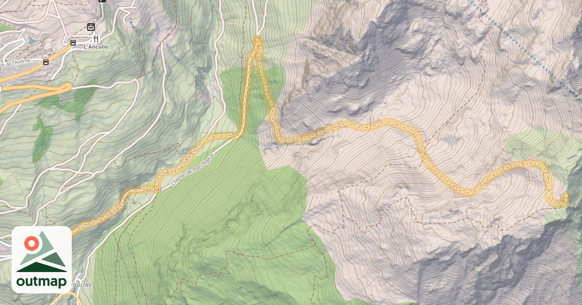 Map of Bec Rouge — Le Châtelard