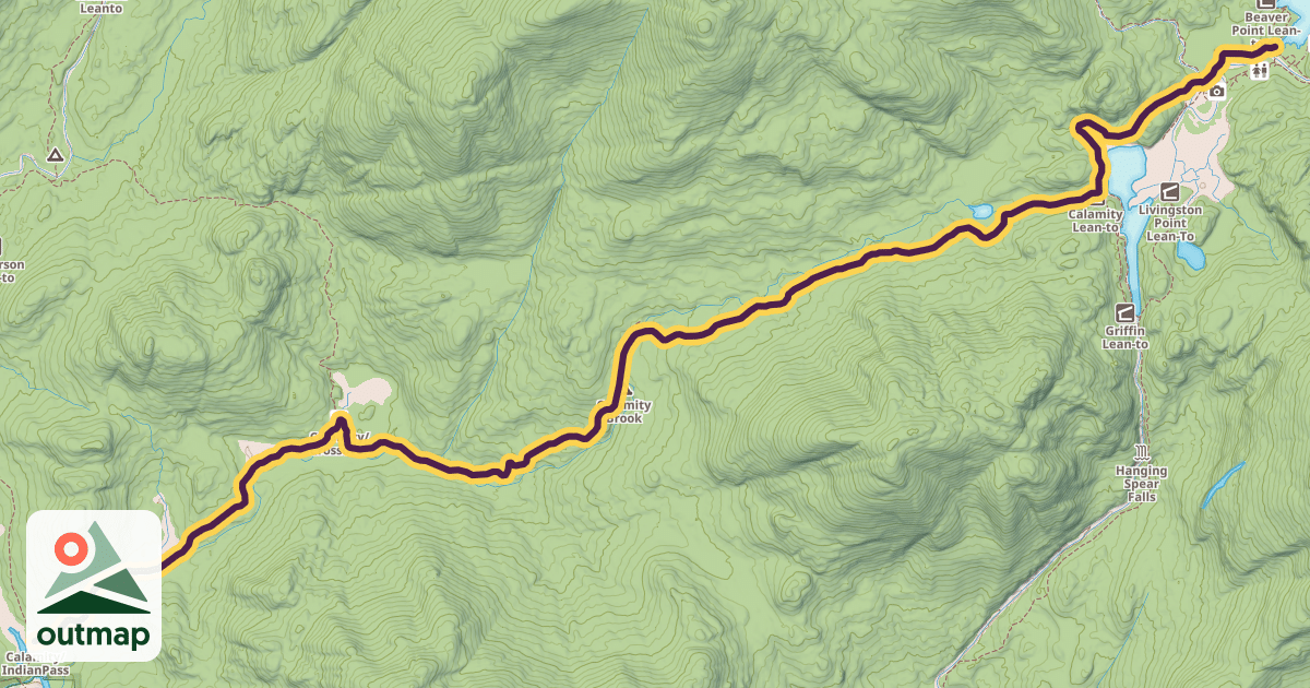 Map of Calamity Brook Trail