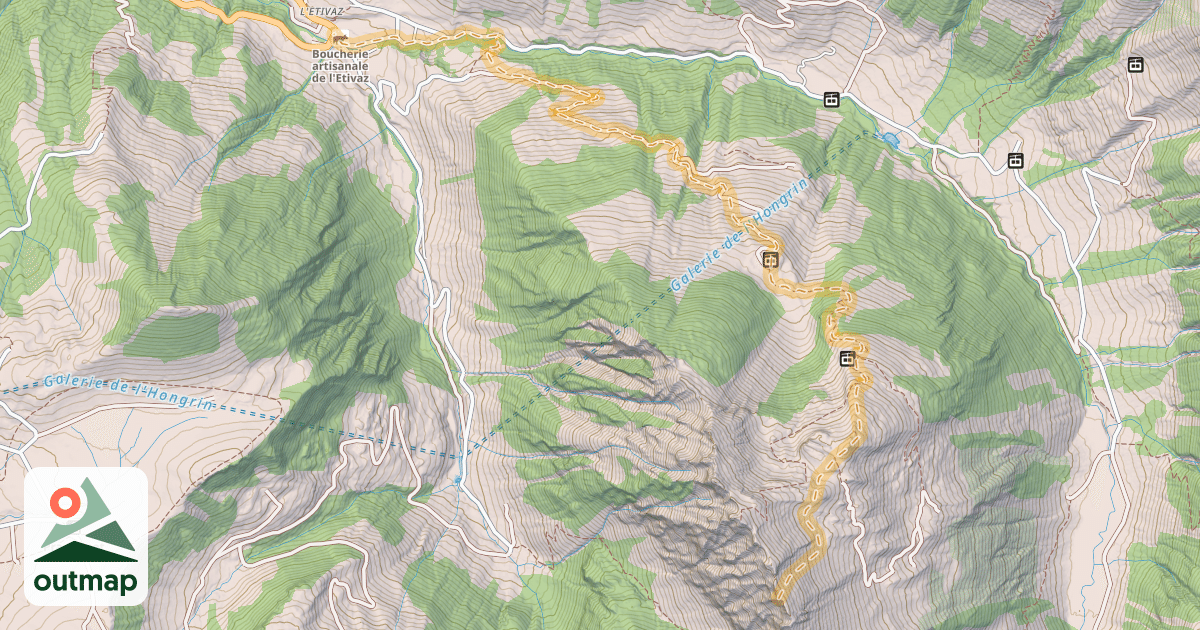 Map of Von L’Etivaz über die NE-Flanke