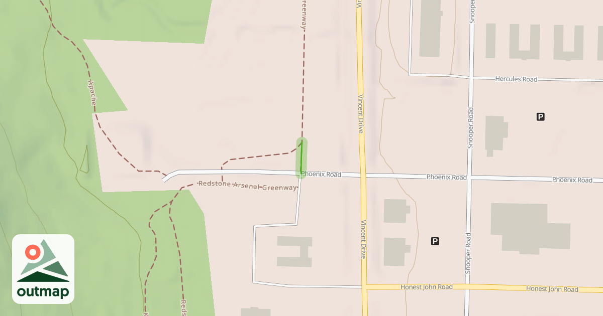 Map of Redstone Arsenal Greenway
