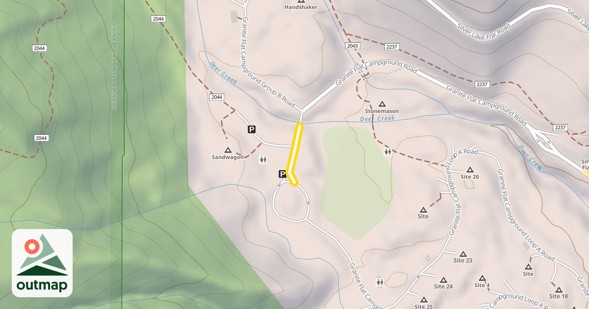 Map of Granite Flat Campground Road