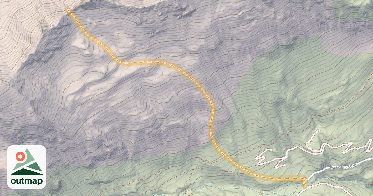 Map of Hourquette d'Arrouyes — Pont de Saugué