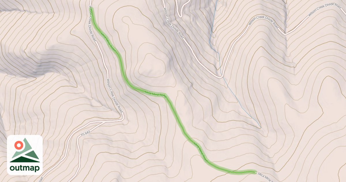 Map of Mica Mine Road