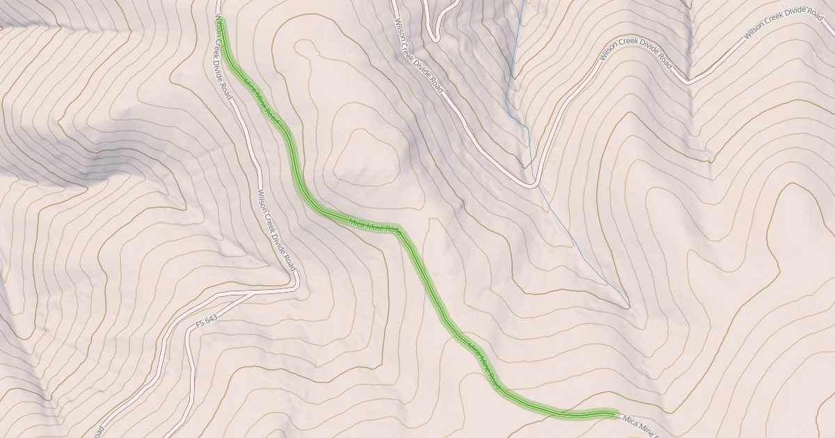 Map preview of Mica Mine Road