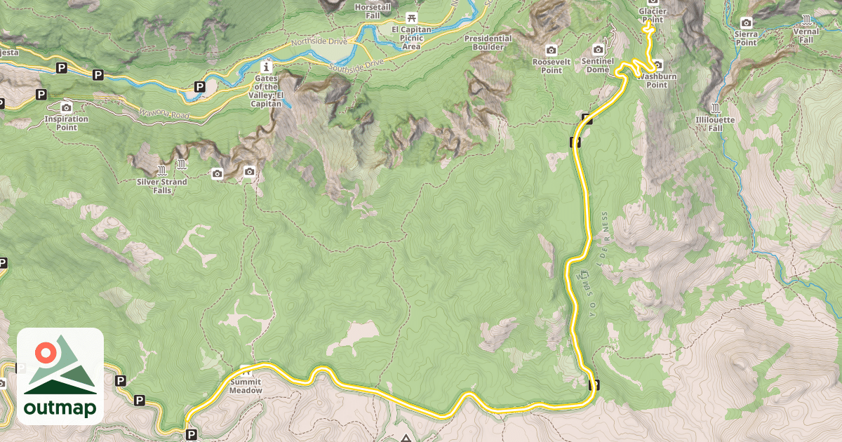 Map of Glacier Point Road