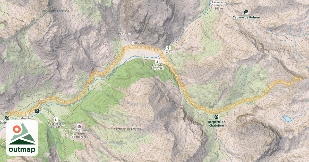 Map of Crête de Gavie — Maljasset