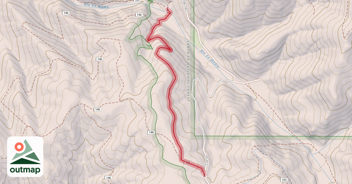 Map of Rio en Medio Trail (163)