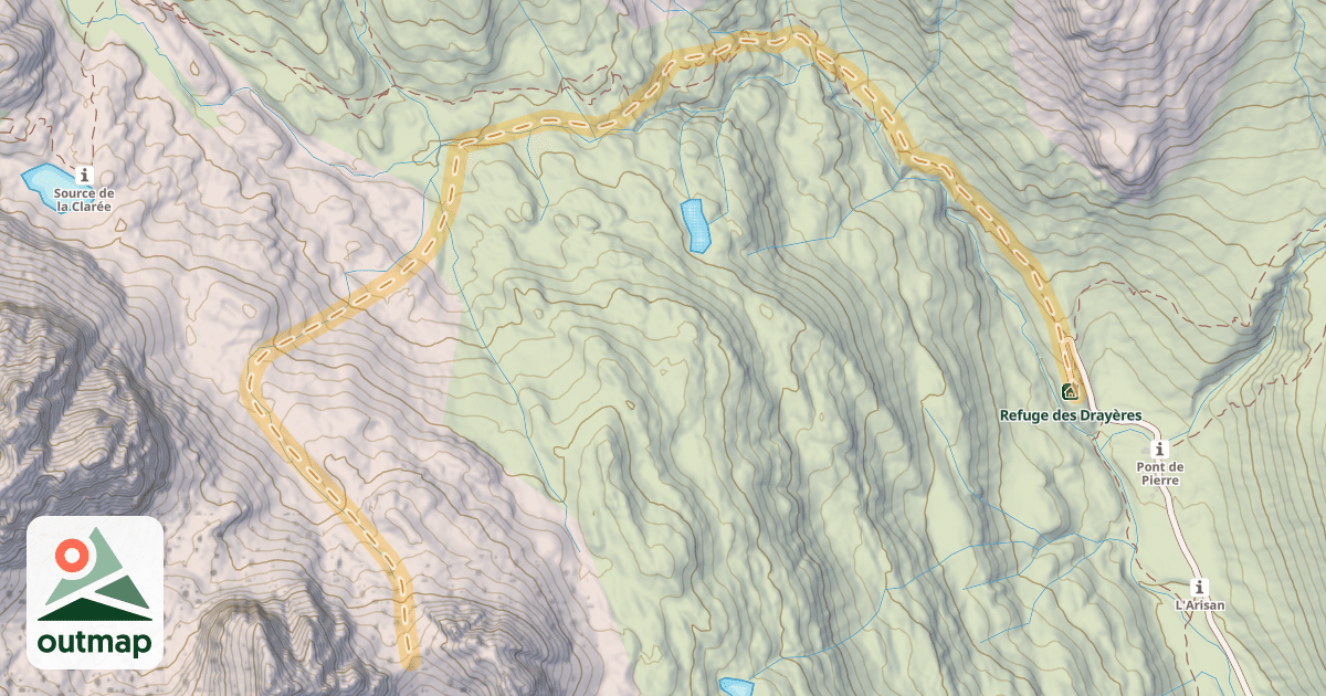 Map of Col du Riou — Refuge des Drayères