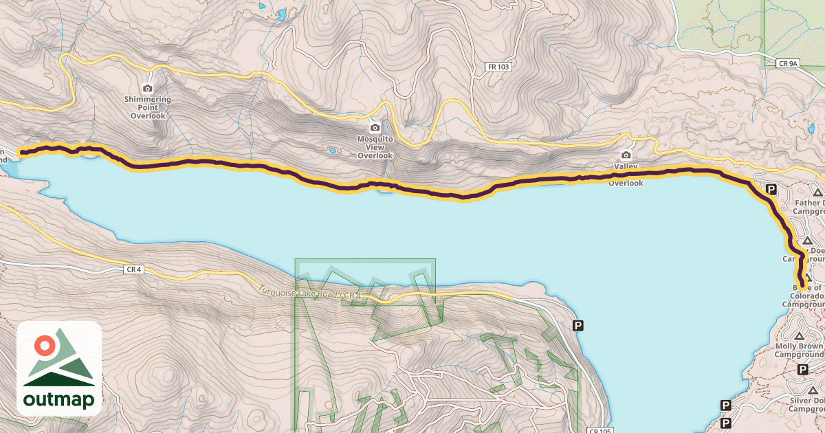 Map of Turquoise Lake Trail