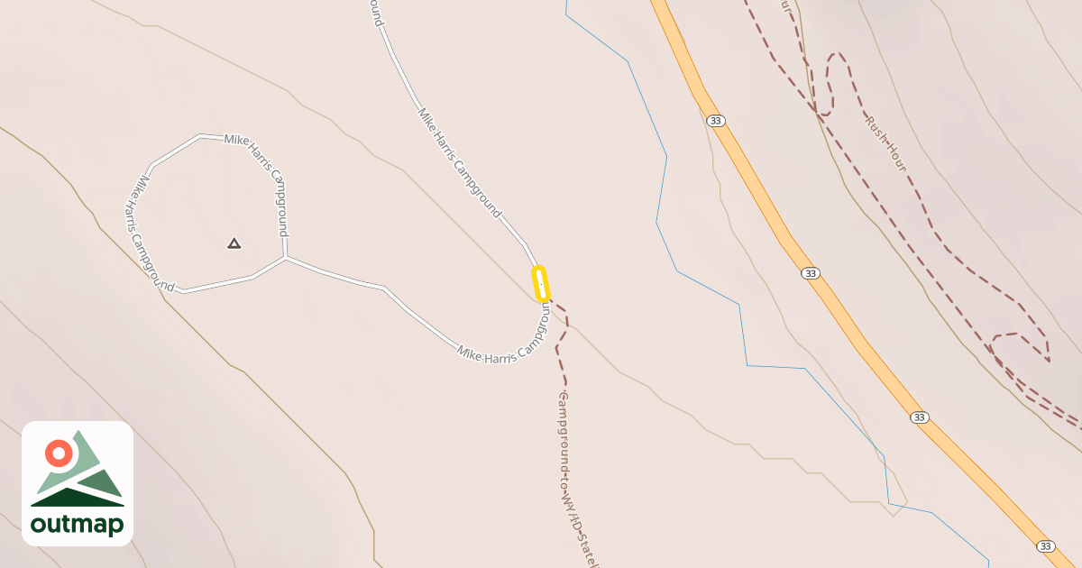 Map of Mike Harris Campground