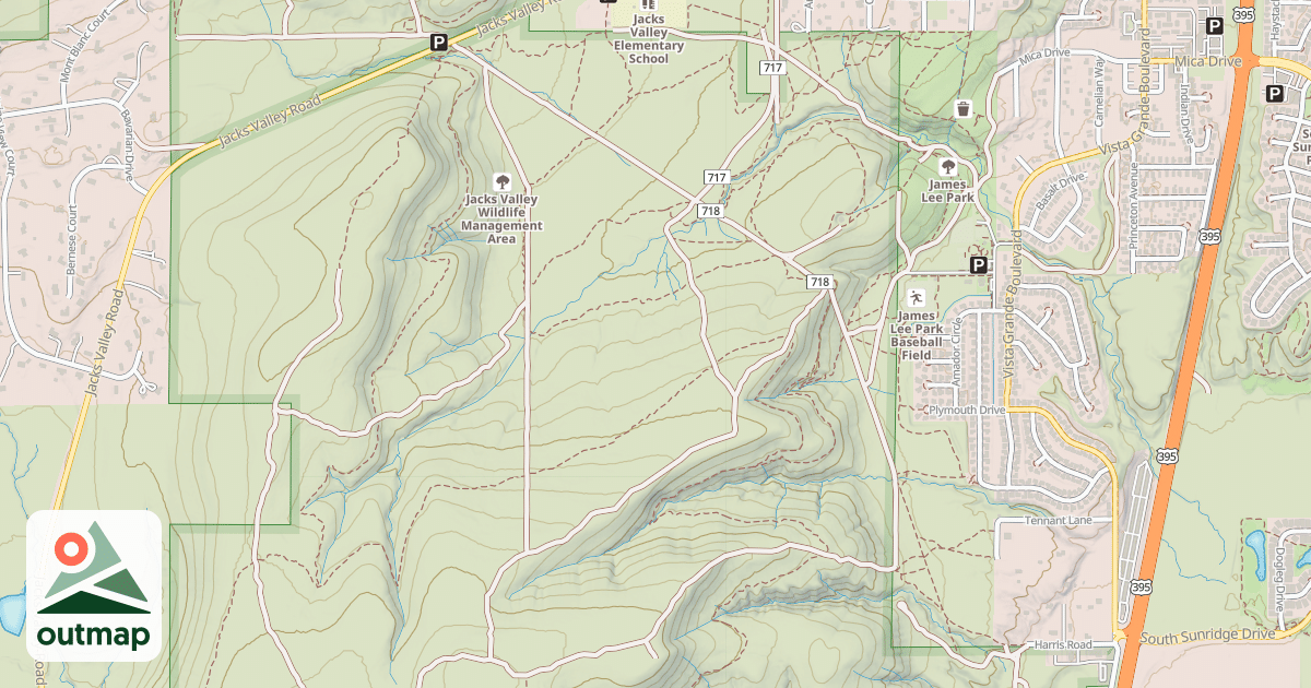 Map of JACKS VALLEY WILDLIFE ROAD