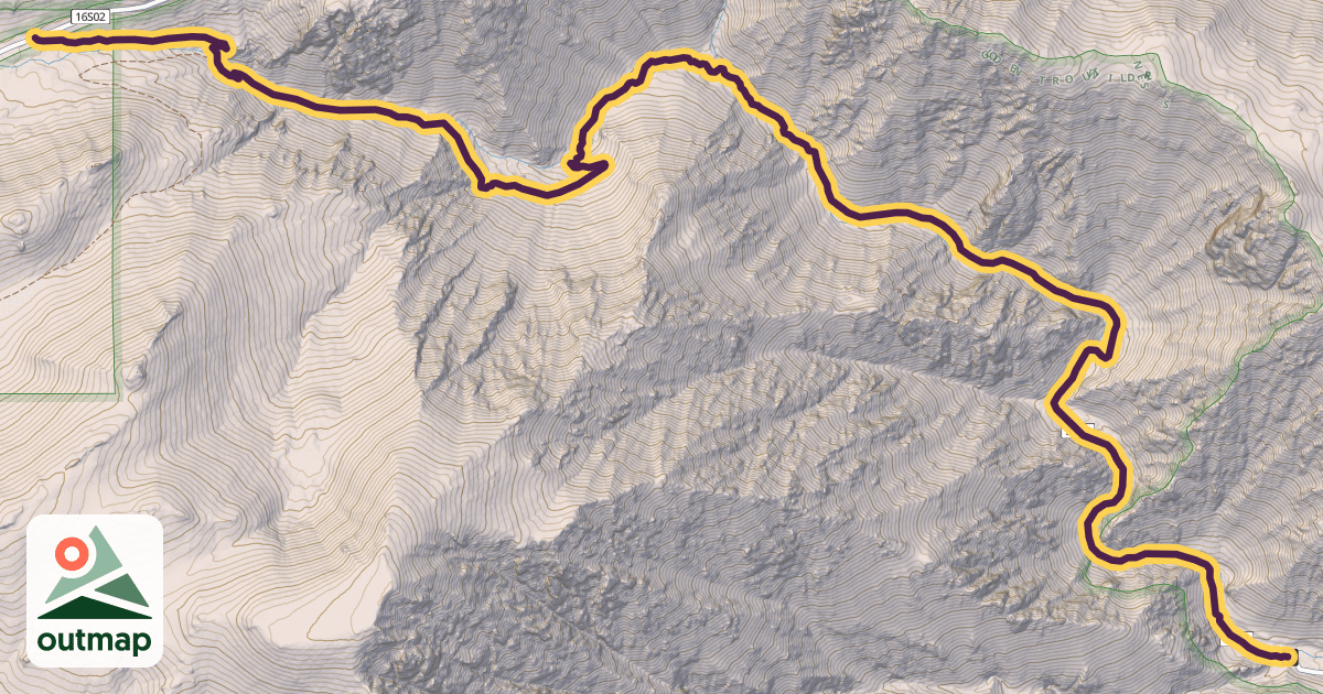 Map of Cottonwood Canyon Trail