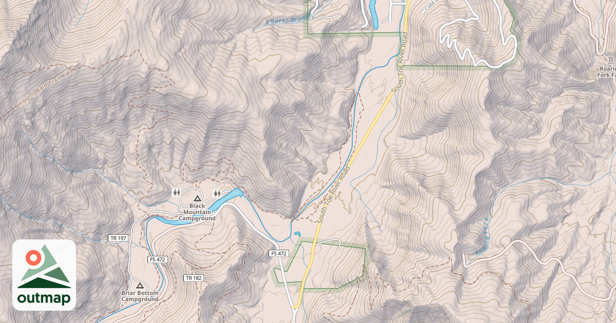 Map of SOUTH TOE RIVER