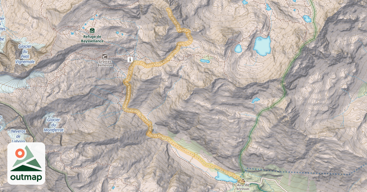 Map of Pic de Labas — Barrage d'Ossoue