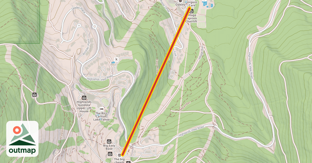 Map of Big Springs Express Gondola