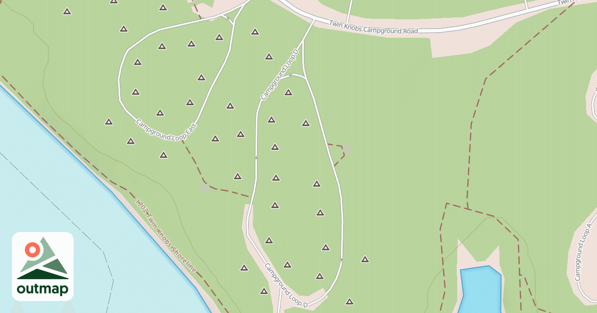 Map of TWIN KNOBS