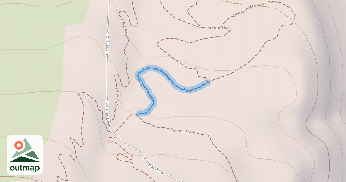 Map of Emerald Meadows Trail;Lupine Trail