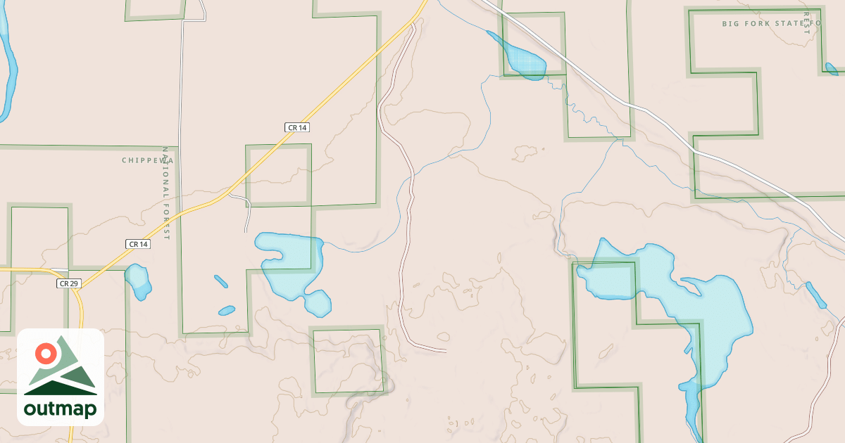 Map of BIG FORK RIVER SPUR 3304