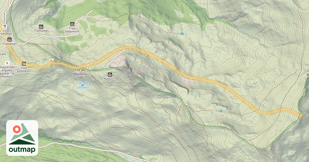 Map of Pic du Mont — Station de Hautacam - Col de Tramassel ou de Buraou
