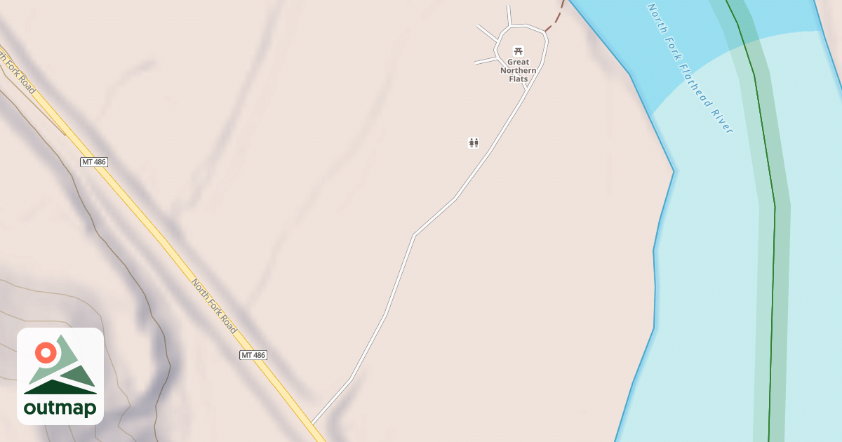 Map of GREAT NORTHERN FLATS