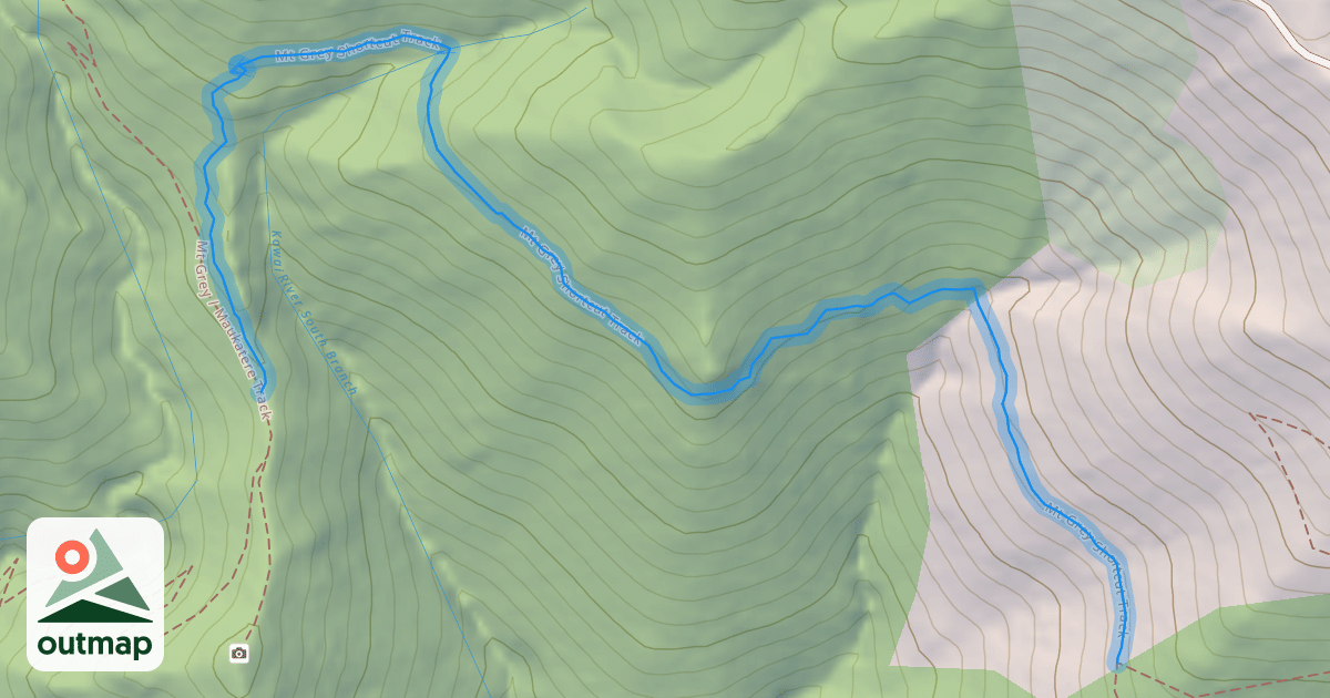 Map of Mt Grey Shortcut Track