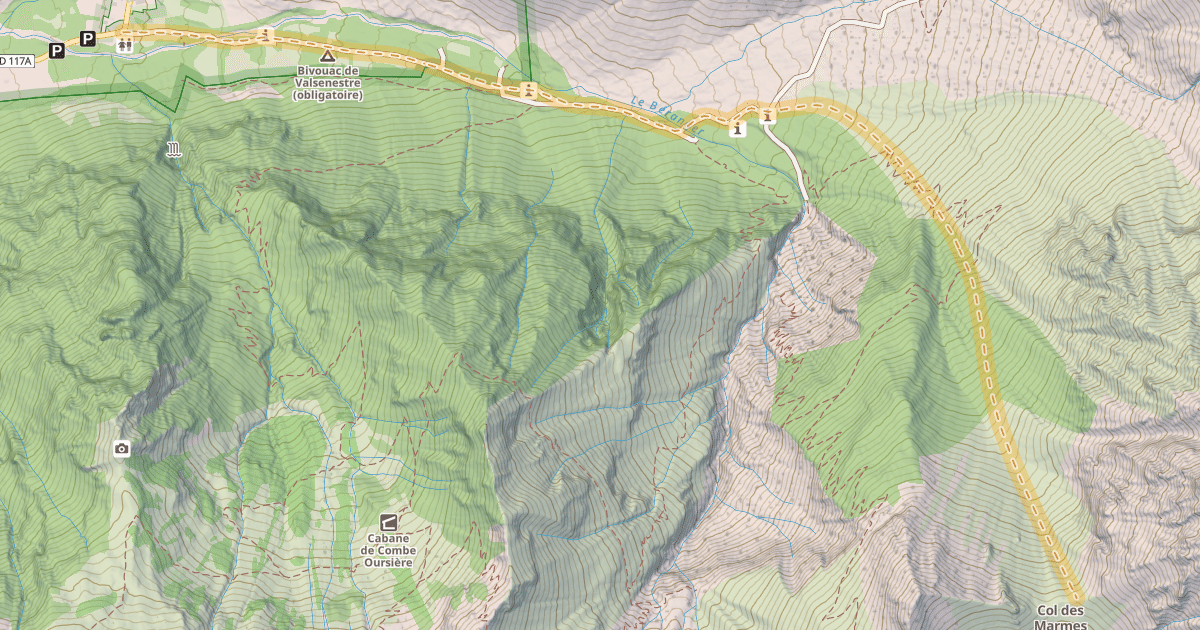 Map preview of Col des Marmes — Valsenestre