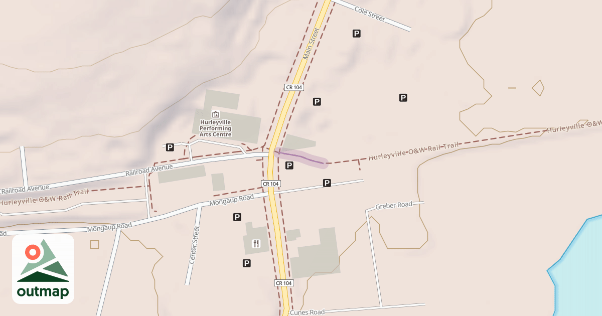 Map of Hurleyville O&W Rail Trail