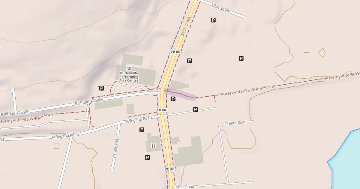 Map preview of Hurleyville O&W Rail Trail