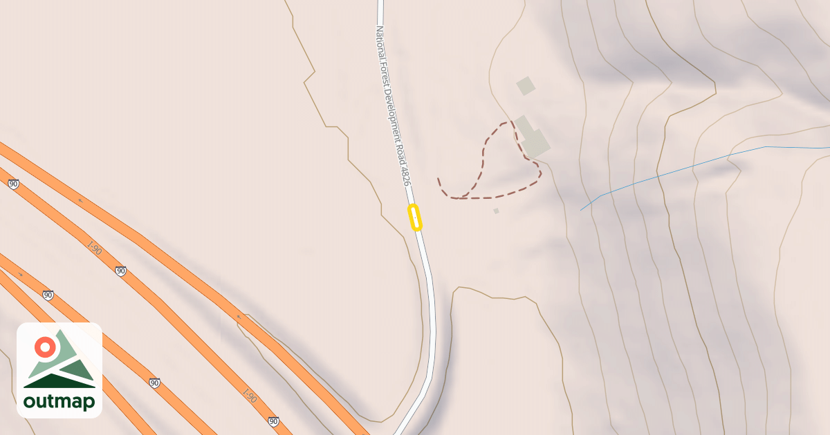 Map of National Forest Development Road 4826