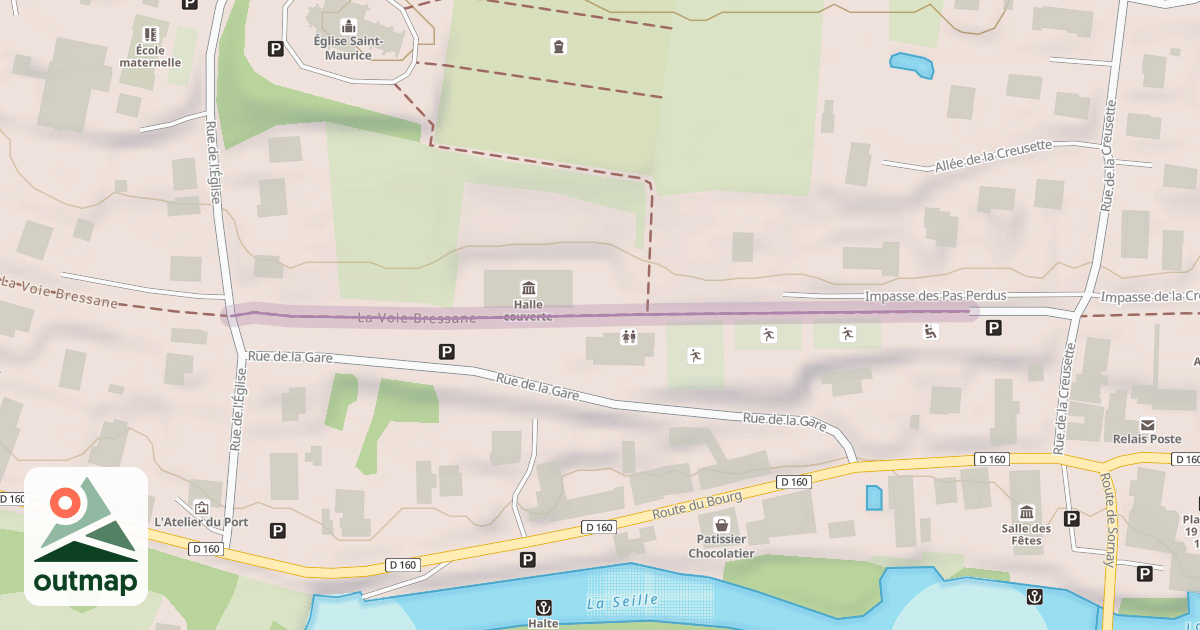 Map of La Voie Bressane