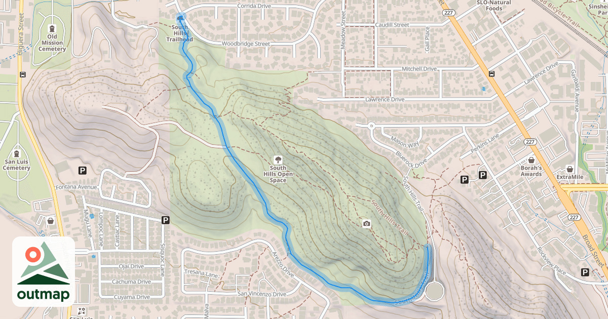 Map of South Hills Trail